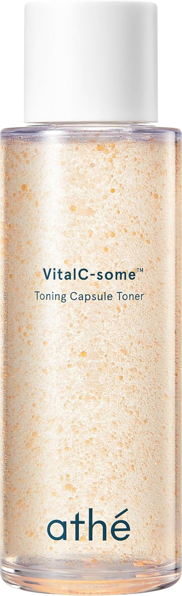 Athe Vital C-Some Toning Capsule Toner, Vegan Vitamin C Essence For Face With Hyaluronic Acid & Ceramide, Vitality & Moisturizing For Dry & Dull Skin, Improves Tone & Textures, 4.39 Fl.Oz