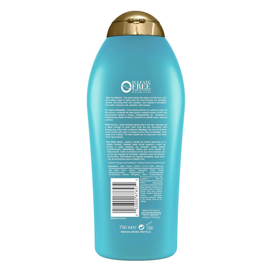 Ogx Extra Strength Hydrate & Repair Shampoo With Moroccan Argan Oil For Dry, Damaged Hair - Moisturizing And Smoothing, Paraben & Sulfate-Free, 25.4 Fl Oz