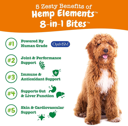 Zesty Paws 8-In-1 Bites For Dogs + Hemp Seed, 90 Count (Packaging May Vary)