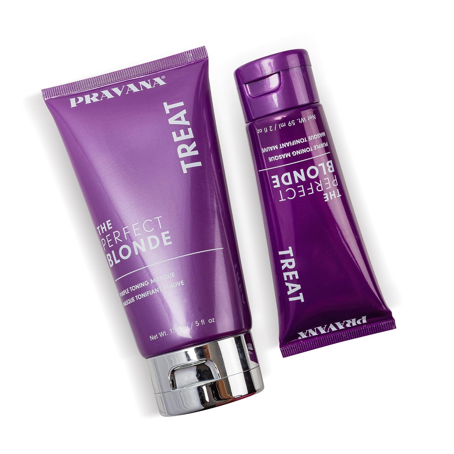 Pravana The Perfect Blonde Purple Toning Masque Treatment | Neutralizes Brassy, Yellow Tones | For Color-Treated Hair | Adds Strength, Shine, Elasticity | 5 Fl Oz : Beauty & Personal Care