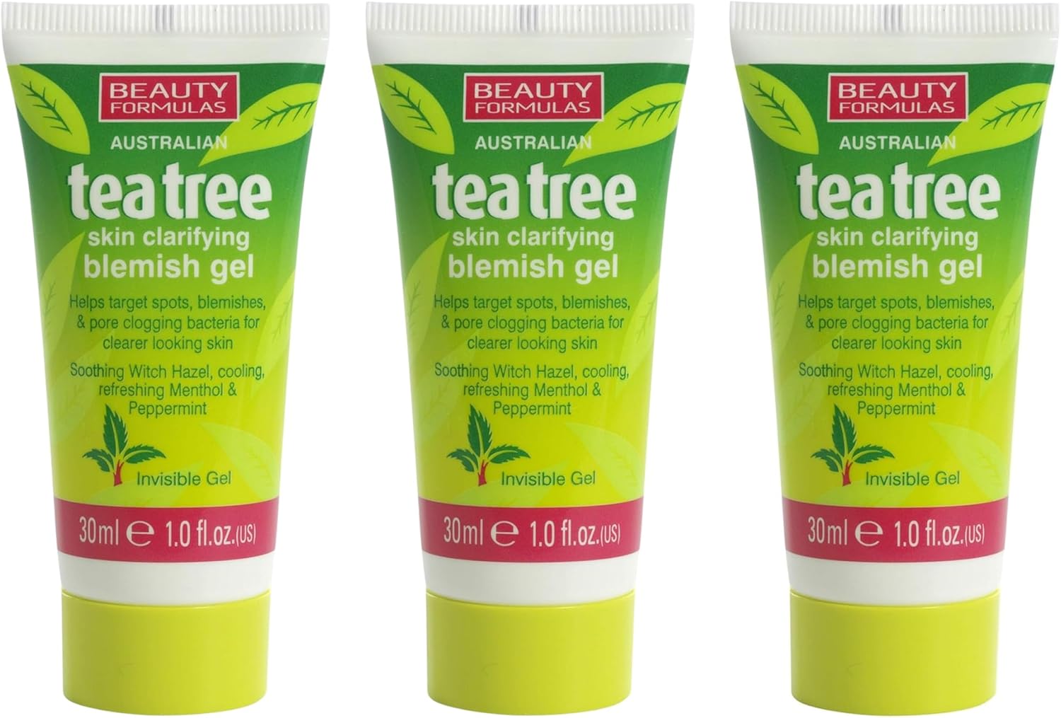 Australian Tea Tree Skin Clarifying Blemish Gel - 30Ml (3 Pack) - Fast-Acting Acne Control Treatment For Clear Skin - Natural Anti-Blemish Cleanser With Tea Tree Oil