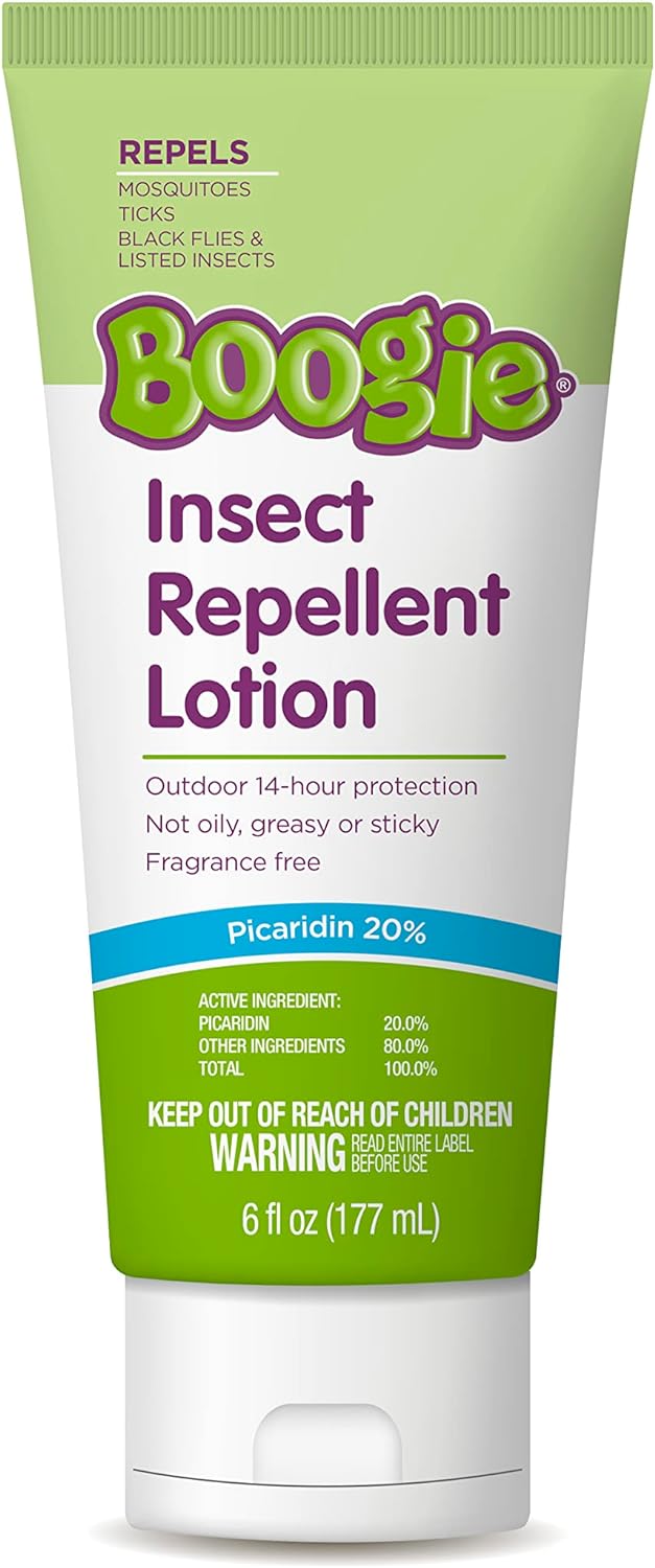 Boogie Insect Repellent Lotion, Keep Mosquitoes, Ticks And Flies Off, Deet Alternative Repellent, Up To 14-Hour Protection, Fragrance-Free, 6 Ounce Odorless Lotion