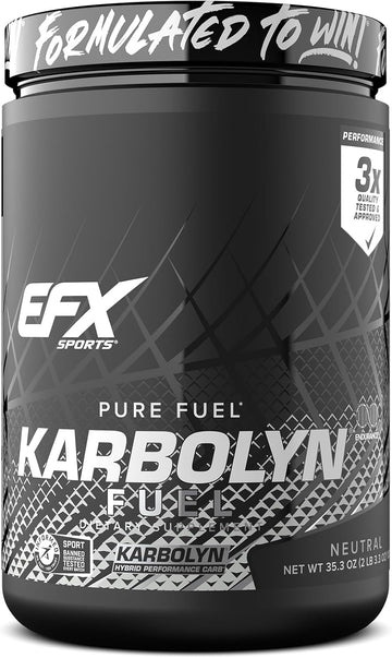 Efx Sports Karbolyn Fuel | Fast-Absorbing Carbohydrate Powder | Carb Load, Sustained Energy, Quick Recovery | Stimulant Free | 20 Servings (Neutral)