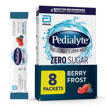 Pedialyte Electrolyte Drink Mix, Zero Sugar, Berry Frost, 8 Single-Serving Powder Packets