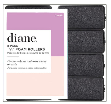 Diane Foam Rollers, Black, 1.25", 8/bag