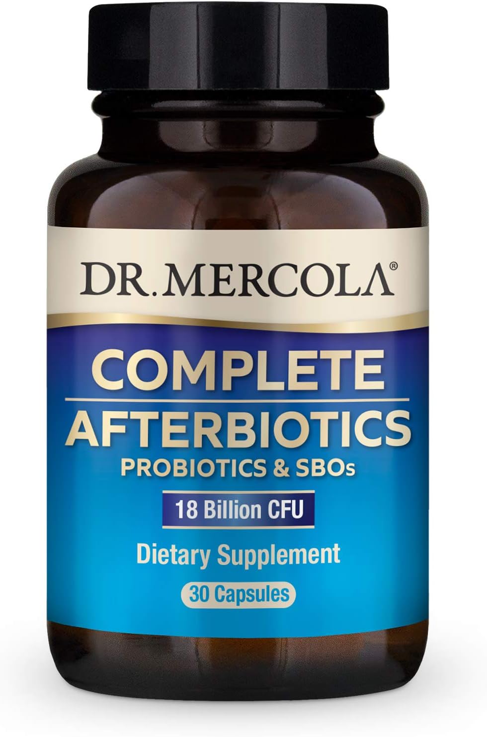 Dr. Mercola Complete Afterbiotics Dietary Supplement (18 Billion CFU), 30 Capsules (30 Servings), Supports Gut Health*, Non GMO, Soy Free, Gluten Free