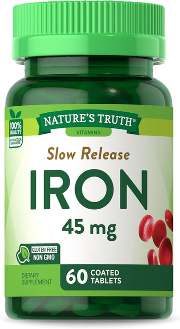 Iron Supplement | 45 Mg | 60 Count | Ferrous Sulfate | Non-Gmo & Gluten Free Vitamin For Men And Women | By Nature'S Truth