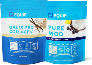 Equip Foods Collagen Powder Vanilla & Purewod Natural Pre-Workout Energy Powder