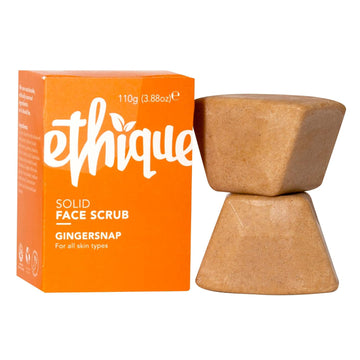 Ethique Gingersnap - Gentle Natural Solid Face Scrub - Exfoliating Face Cleanser For All Skin Types -Vegan, Eco-Friendly- Zero-Waste, Plastic-Free, Cruelty-Free, 3.53 Oz (Pack Of 1: 4 Bars)