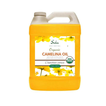 100% Pure Extra Virgin Usda Organic Unrefined Cold Pressed Camelina Seed Oil 1 Gallon (128 Fl.Oz)