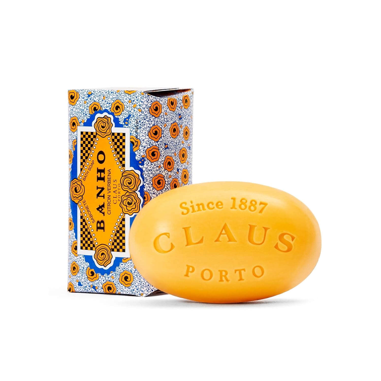 Claus Porto - Banho Citron Verbena Soap For Men + Women | Silky, Cleansing, Hydrating | Handcrafted, Aromatic, Energizing (150G | 5.3 Oz) : Beauty & Personal Care