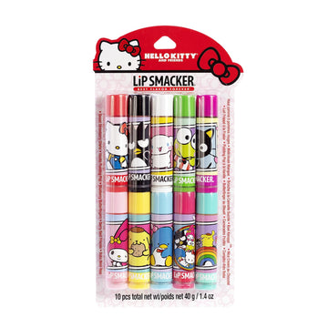 Lip Smacker Sanrio Hello Kitty & Friends Pack - 10 Moisturizing Lip Balms, Clear Matte, Hydrating & Protecting - Cruelty-Free-Hello Kitty