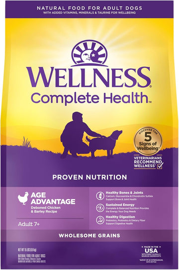 Wellness Complete Health Senior Dry Dog Food With Grains, Chicken & Barley, 15-Pound Bag