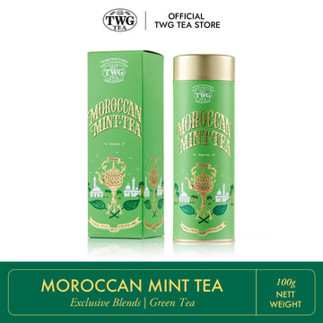 Twg Tea | Moroccan Mint Tea | Green Tea | Spearmint Leaves | Haute Couture Tin, 100G | Gift Set
