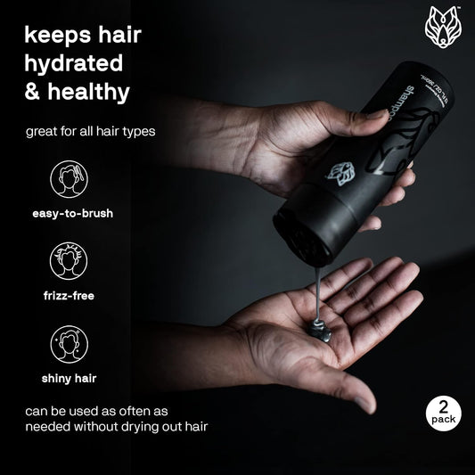 Black Wolf Everyday Men’s Shampoo - 2-Pack (12 Fl Oz) - Charcoal Powder Cleanses Scalp and Fights Dirty & Greasy Hair - Thick & Rich Lather Daily Shampoo - For All Hair Types