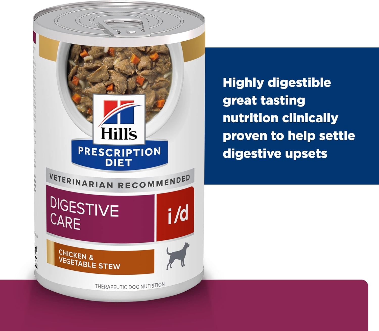 Hill's Prescription Diet i/d Digestive Care Chicken & Vegetable Stew Canned Dog Food, Veterinary Diet, 12.5 oz., 12-Pack Wet Food