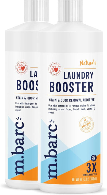 Naturals Pet Laundry Detergent Booster - Stain & Odor Removal Additive 32Oz. (2-Pack) - Remove Stains & Odors From Pet Laundry, Clothes, Bedding And More