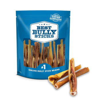 Best Bully Sticks Cheeky Beef Chews - Single Ingredient, 100% Grass-Fed Beef - Usa Packed - Long-Lasting, Odor Free Alternative To Bully Sticks, 6" Chews - 12 Pack