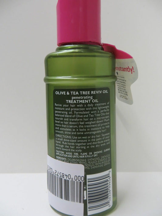 Smooth And Shine Olive And Tea Tree Treatment Oil, 4 Ounce : Hair Styling Serums : Beauty & Personal Care