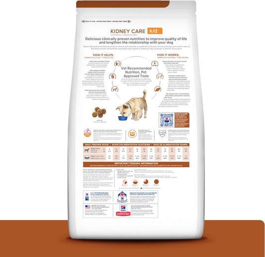 Hill's Prescription Diet k/d Kidney Care with Lamb Dry Dog Food, Veterinary Diet, 17.6 lb. Bag