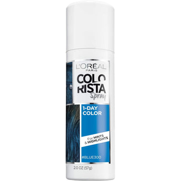 L'Oreal Paris Colorista 1-Day Washable Temporary Hair Color Spray, Blue, 2 Ounces