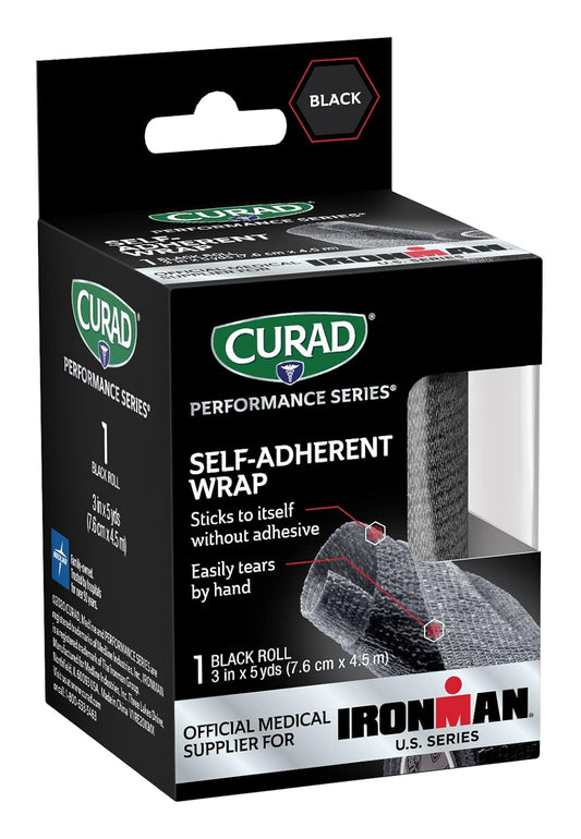 Curad Performance Series Ironman Self-Adherent Wrap, Black, 3" X 5 Yds