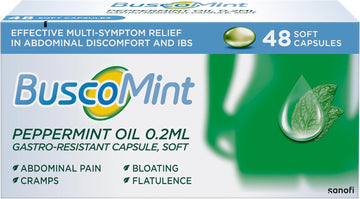 Buscopan Buscomint 0.2 Ml Peppermint Oil - Ibs Multi-Symptom Treatment - Pack Of 48 Soft Gel Capsules