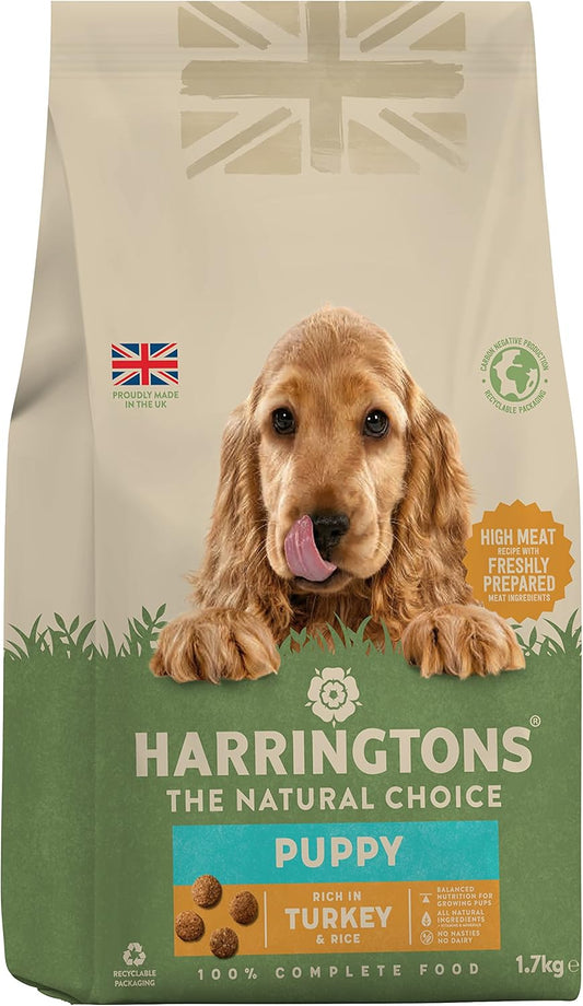Harringtons Complete Puppy Dry Dog Food Turkey and Rice 1.7kg (Pack of 4) - Made with All Natural Ingredients?HARRPUPT-C1.7