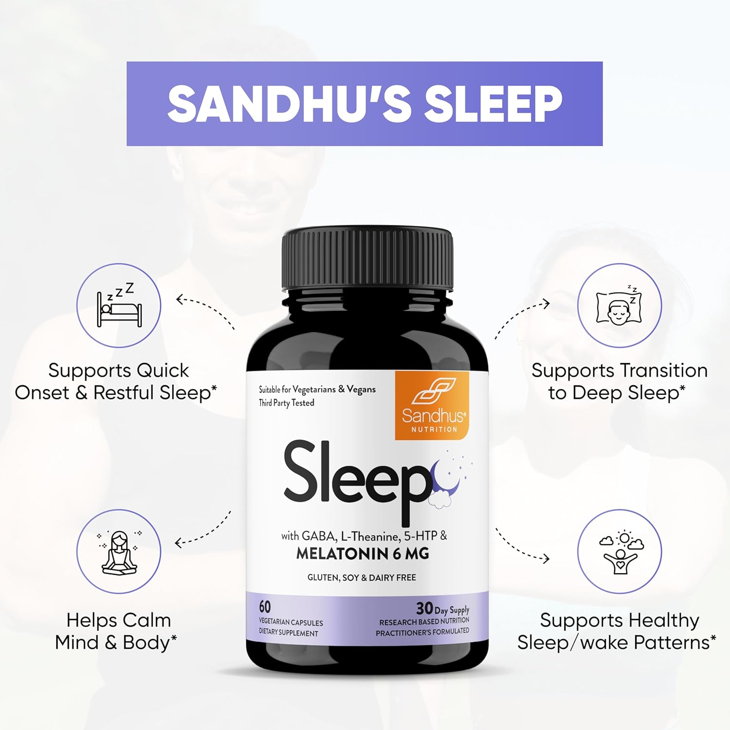 Sandhu'S Sleep 60 Capsules –Non-Habit Forming 5-In-1 Sleep Aid Supplement With Melatonin, Magnesium, Gaba, L-Theanine & 5-Htp : Health & Household