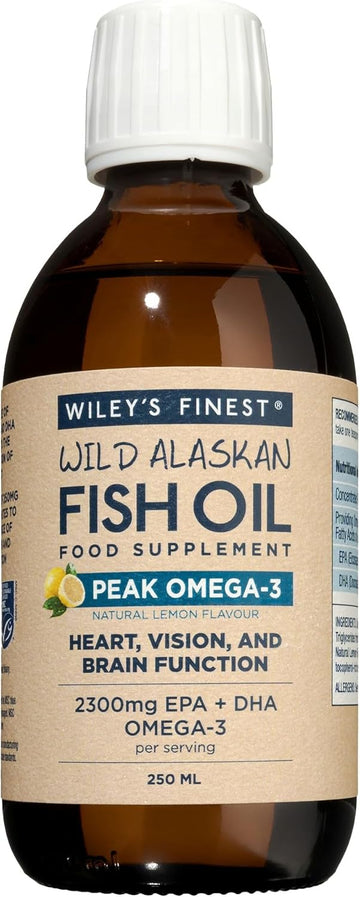 Wiley’S Finest Wild Alaskan Fish Oil Peak Omega-3 Liquid Supplement - 2300Mg Epa And Dha Omega-3S - Lemon Flavor - 4.23 Oz (25 Servings)