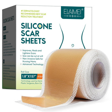 Silicone Scar Sheets(1.8” X 157”Inch- 4M), Scar Tape, Scar Strips, Medical Grade, Scar Remover, C-Section, Surgery, Keloid, Tummy Tuck, Scar Patch