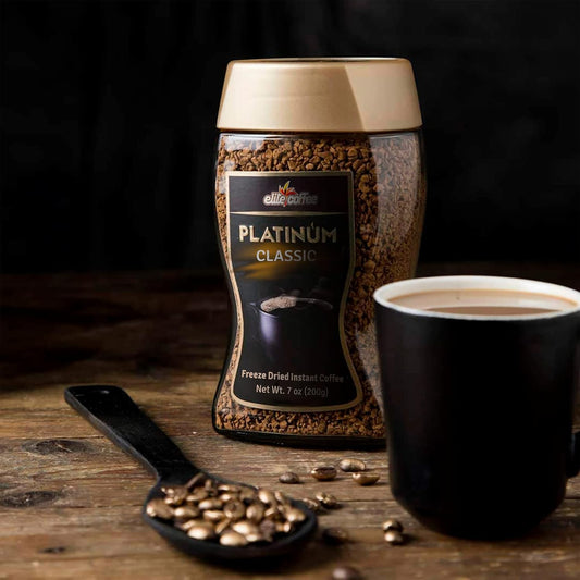 Elite Platinum Freeze Dried Instant Classic Coffee (2 Pack) | Kosher for Passover | Glass Jar | Rich Aroma