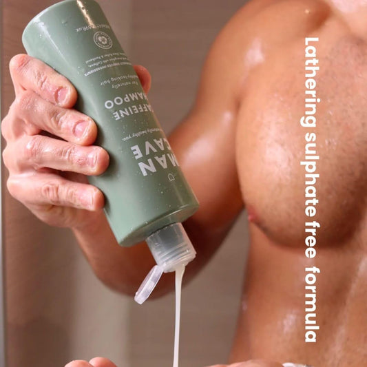 Mancave Caffeine Shampoo For Men, Support And Encourage Healthy Hair Growth With Caffeine, Panthenol And Vitamin E, Sulphate Free, Natural, Vegan, Cruelty Free, 500 Ml