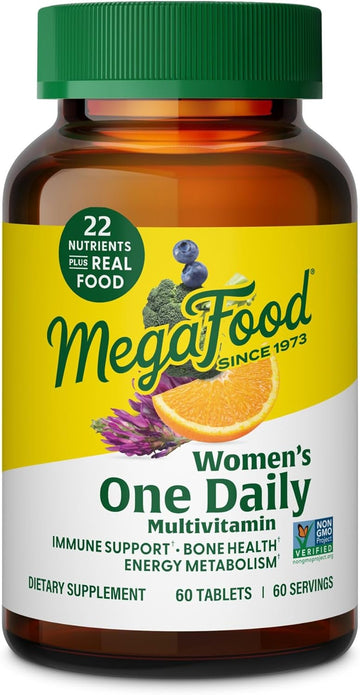 Megafood Womens Multivitamin One Daily - Multivitamin For Women - Vitamin C, Vitamin D, Iron & B Vitamins - Bone, Energy Metabolism & Immune Support - Vegetarian, Glutenfree - 90 Tablets, 90 Servings