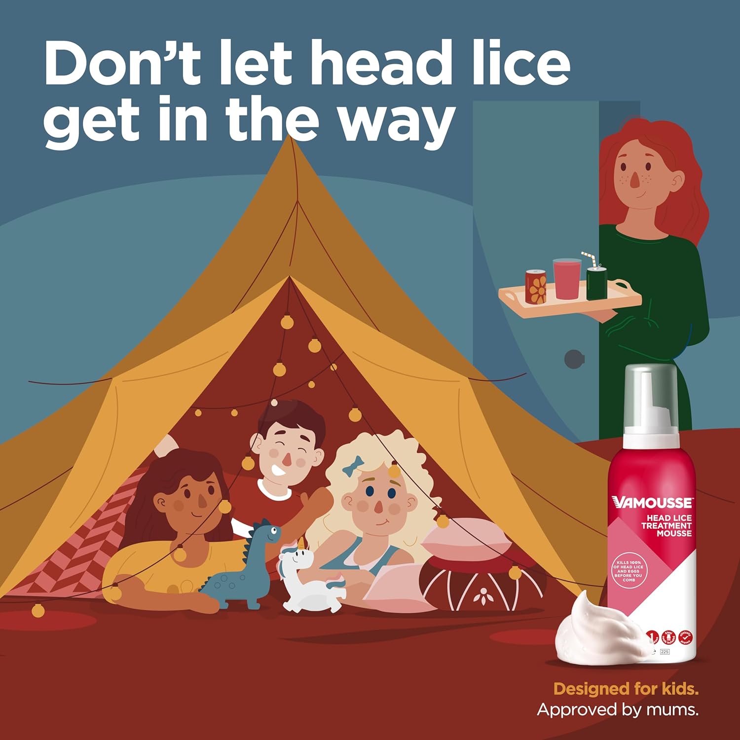 Vamousse Head Lice Treatment Mousse | Kills 100% of Head lice and Eggs Within 15 Minutes I One-time Application I Non-Greasy | Steel Nit Comb Included | 160 ml : Amazon.co.uk: Health & Personal Care