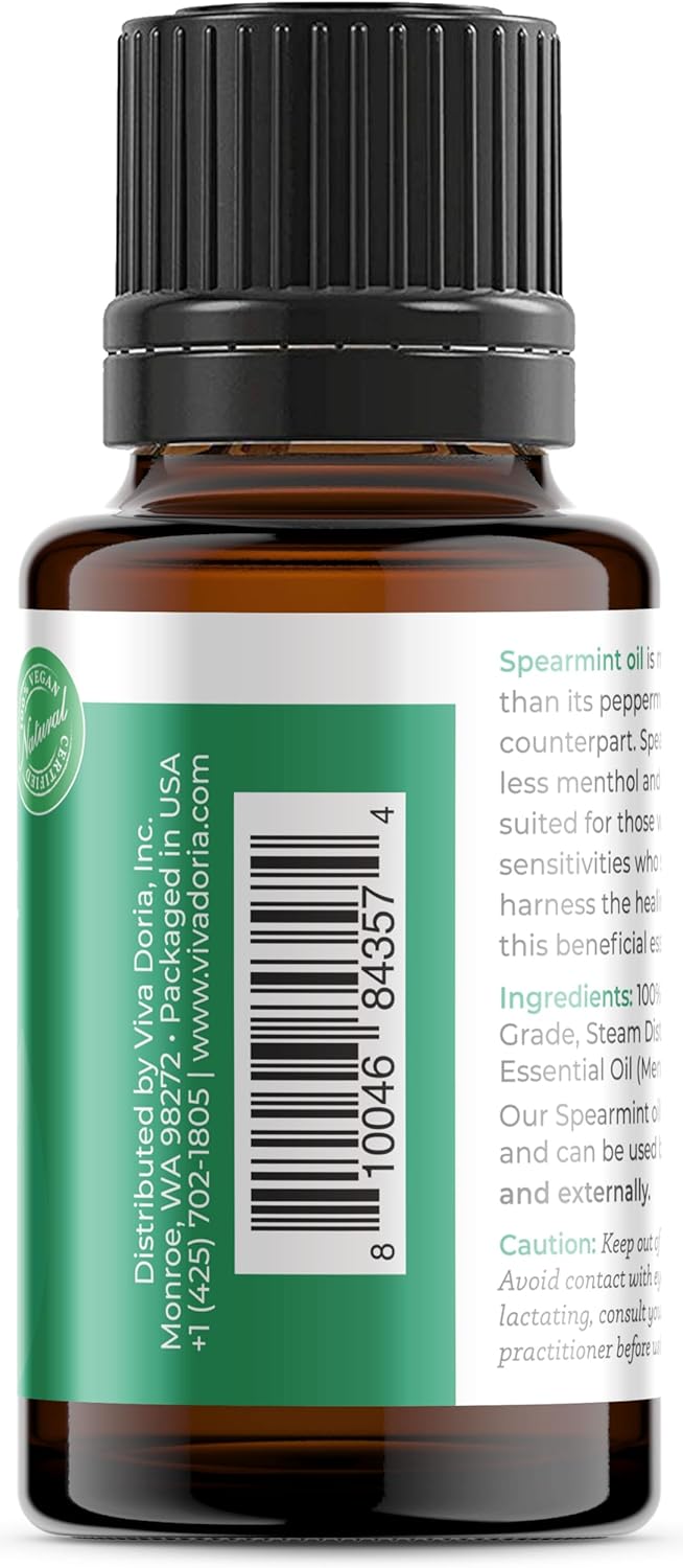 Viva Doria 100% Pure Spearmint Essential Oil, Undiluted, Food Gradel, 15 mL (0.5 Fluid Ounce) : Health & Household