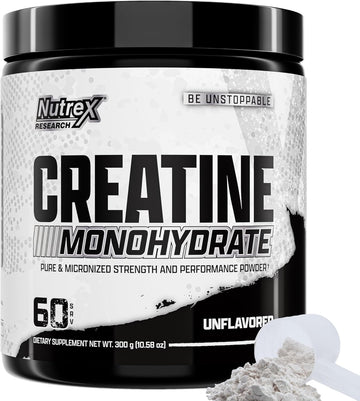 Nutrex Research Creatine Monohydrate Powder Unflavored | 5G Micronized Creatine Powder Per Serving | 60 Servings