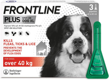 Frontline Plus Flea & Tick Treatment For Extra Large Dogs (Over 40 Kg) - 3 Pipettes