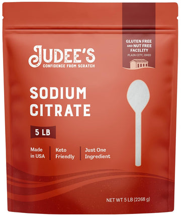 Judee’s Bulk Sodium Citrate 45 lb (5lb Pack of 9) - 100% Non-GMO, Keto-Friendly - Gluten-Free and Nut-Free - Food Grade - Great for Molecular Gastronomy Cooking - Emulsifier for Cheese Sauce