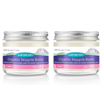 Lansinoh Organic Nipple Butter, Nipple Cream Safe For Breastfeeding Baby, Postpartum Essentials For Mom, 2 Pack, 4 Ounces Total