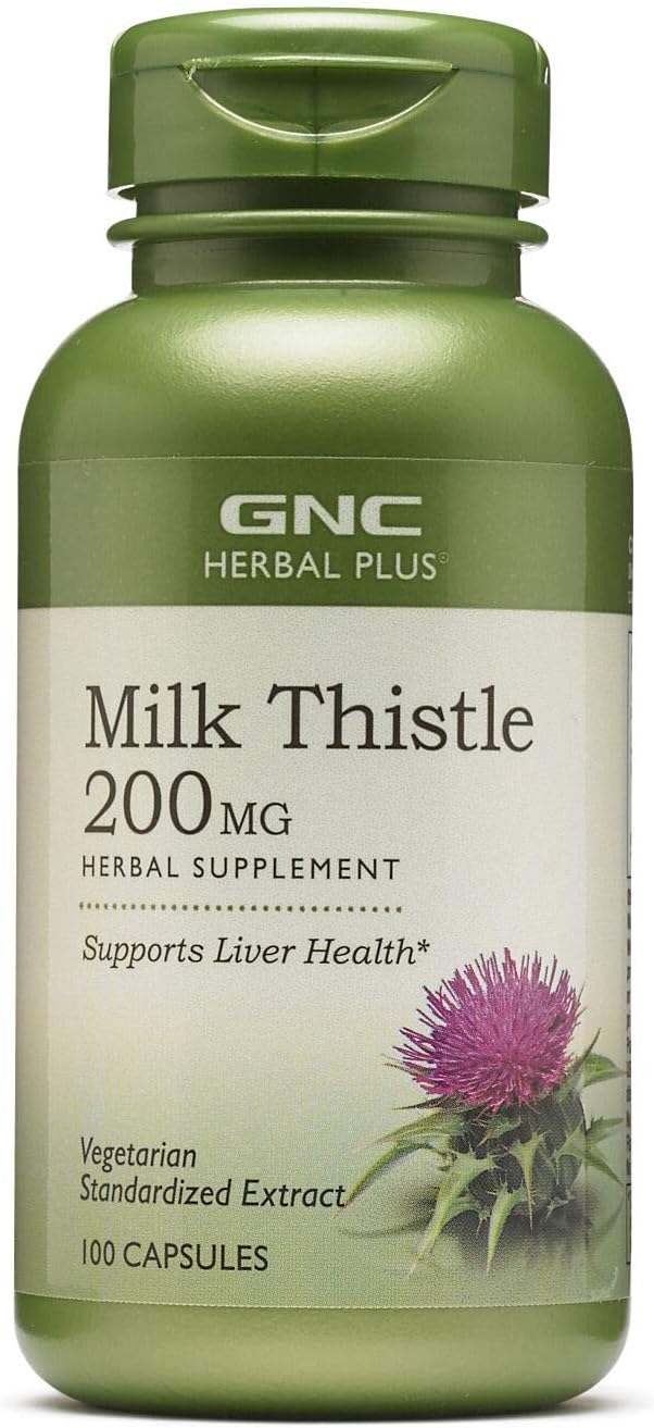 Gnc Herbal Plus Milk Thistle 200Mg Supplement, Vegetarian, Supports Healthy Liver Function, 100 Servings : Health & Household