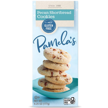Pamela's Pecan Shortbread Gluten Free Cookies, 6.25 Oz (Pack of 6)