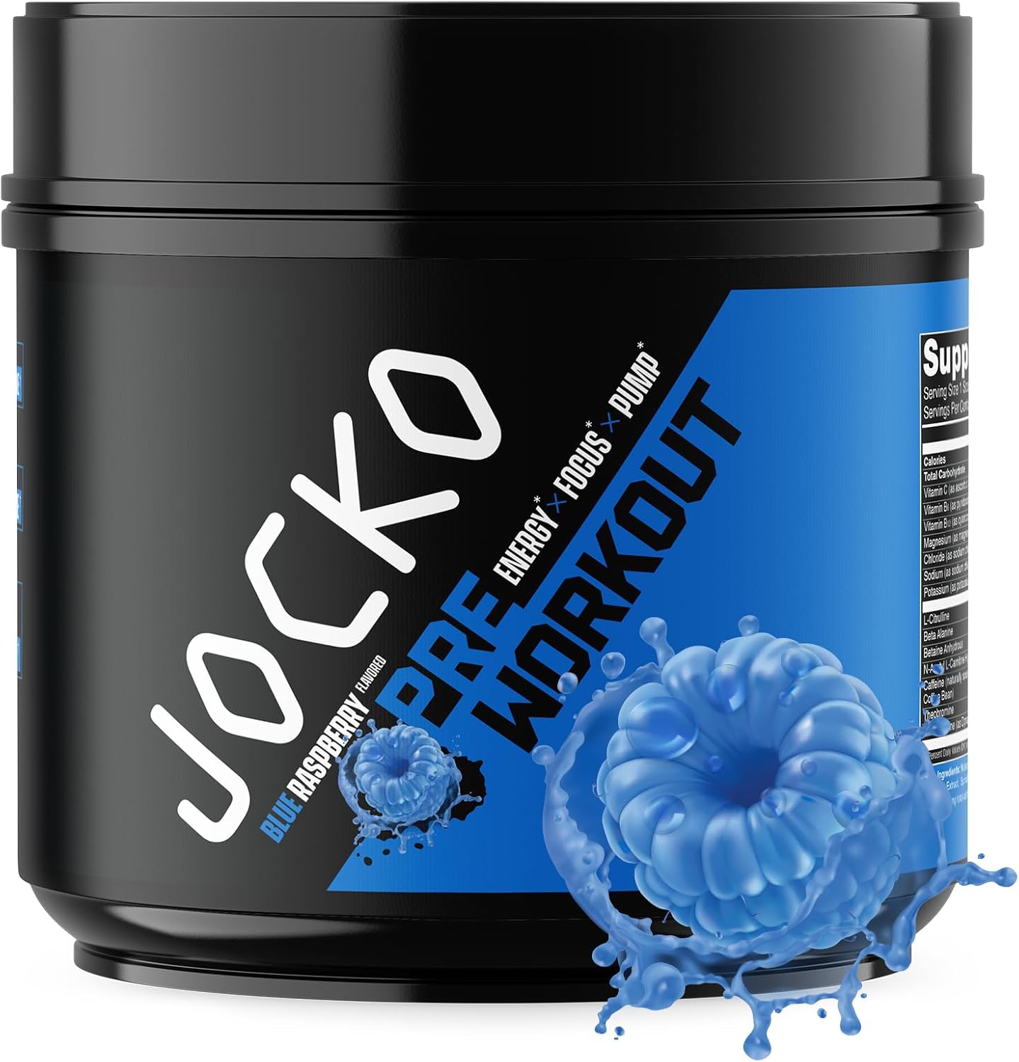 Jocko Fuel Ultimate Pre Workout Powder - Pre-Workout Energy Powder Drink For Men & Women - High Stim Sugar-Free Nootropic Blend To Support Muscle Pump, Energy, & Recovery 200Mg Caffeine Blue Raspberry