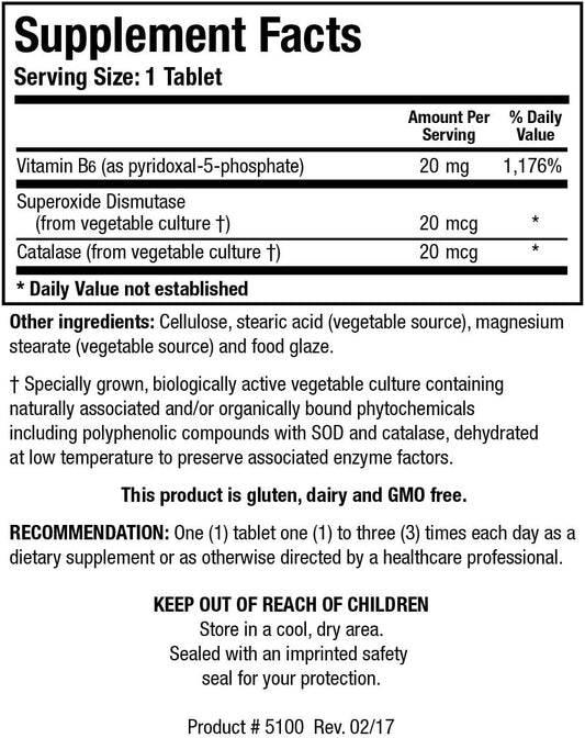 Biotics Research B6 Phosphate 100 Tablets