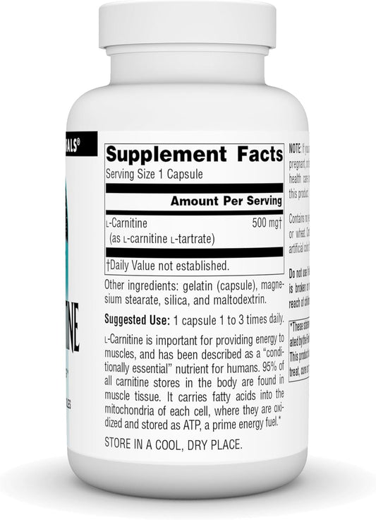 Source Naturals L-Carnitine 500 mg for Metabolic Energy - 120 Capsules