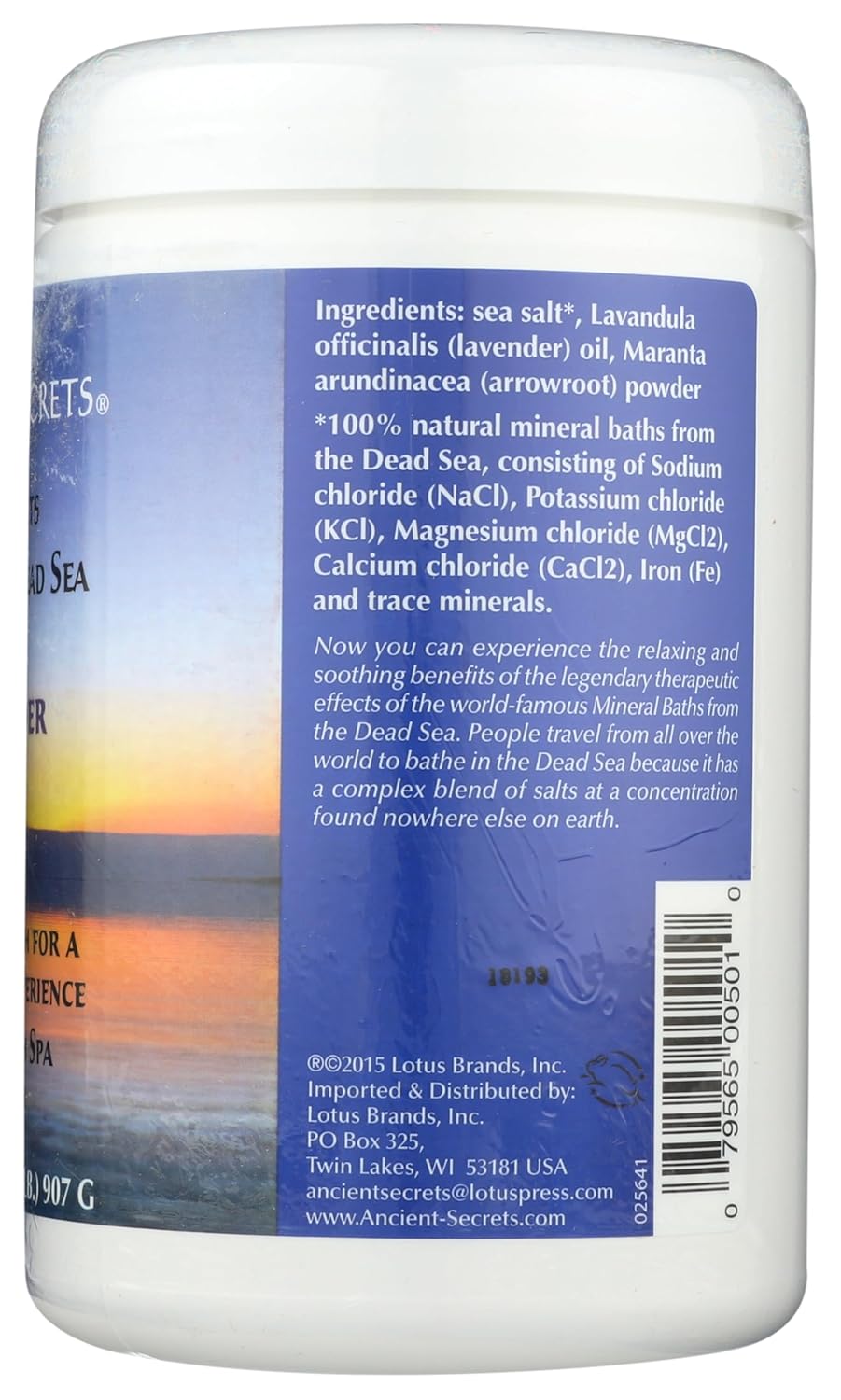 Ancient Secrets Aromatherapy Dead Sea Mineral Baths Lavender - 2 Lbs