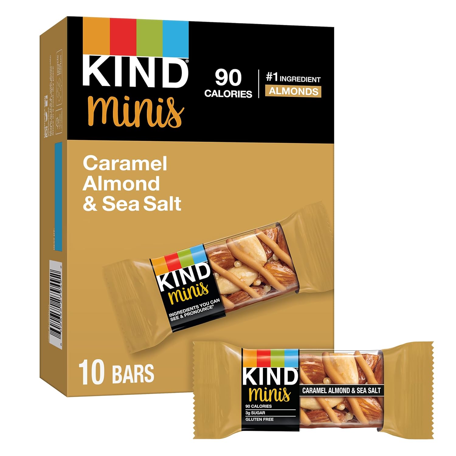 Kind Minis, Caramel Almond & Sea Salt, 0.7 Ounce (Pack Of 10)