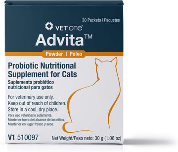 Vetone Advita Powder Probiotic Nutritional Supplement For Cats - 30 (1 Gram) Packets