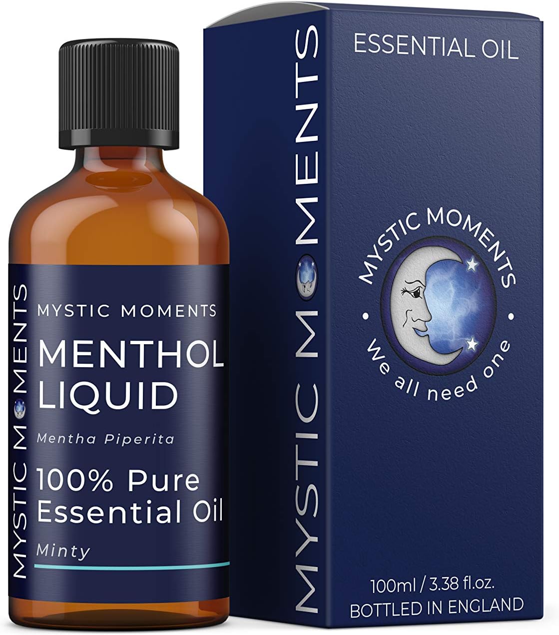 Mystic Moments | Menthol Liquid Essential Oil 100Ml - Pure & Natural Oil For Diffusers, Aromatherapy & Massage Blends Vegan Gmo Free
