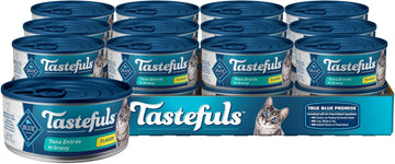 Blue Buffalo Tastefuls Natural Flaked Wet Cat Food, Tuna Entrée In Gravy 5.5-Oz Cans (Pack Of 24)